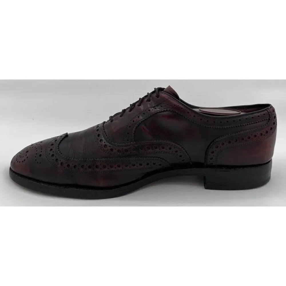 Allen Edmonds McAllister Burgundy Leather Brogue Oxford Dress Shoes Size 9D
